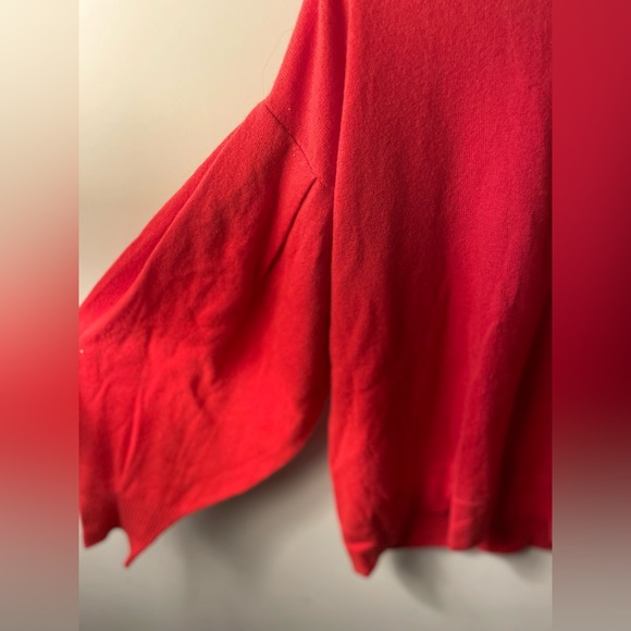 Vince Red Puffed Sleeve Crewneck Cozy Size S - Picture 8 of 8